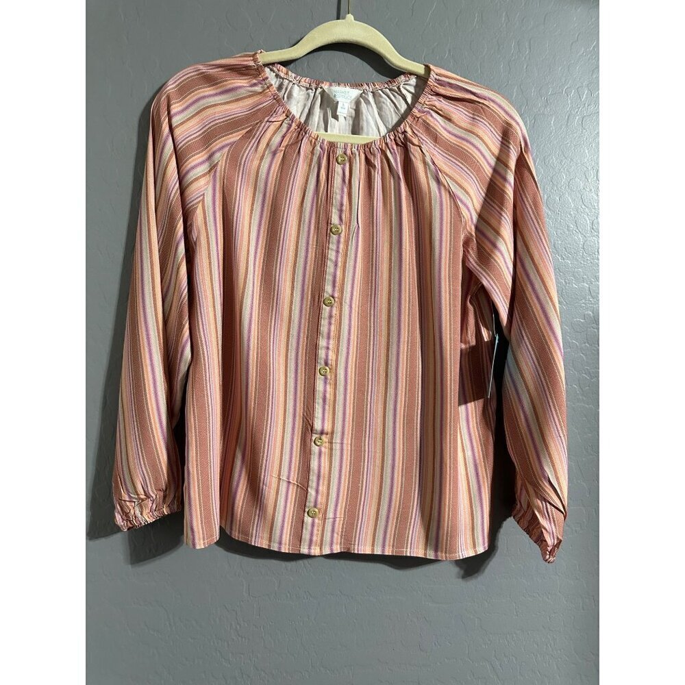 Market & Spruce Girls Long Sleeve Blouse Size L 12/14 NWT